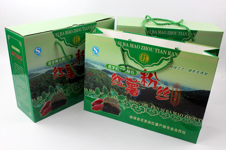 定制禮品包裝盒，長沙包裝廠力助桃源縣芭茅洲“紅薯粉絲”檔次倍增